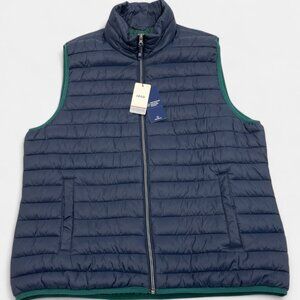 Izod Men's Puffer Vest Jacket Blue Insulated Wind Resistant Pockets Size XL NEW